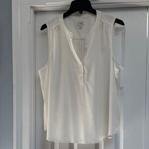 J. Crew Women's Ivory Sleeveless Blouse